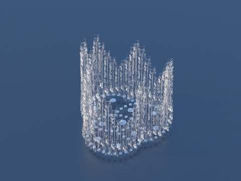  喷泉 涌泉 水景流水3d模型 