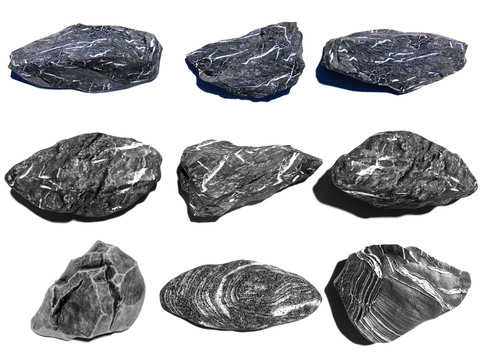  庭院石头 景观石3d模型 