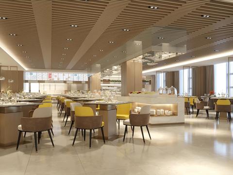  自助餐厅 自助餐台3d模型 