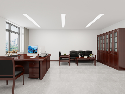  党政办公室 领导办公室3d模型 