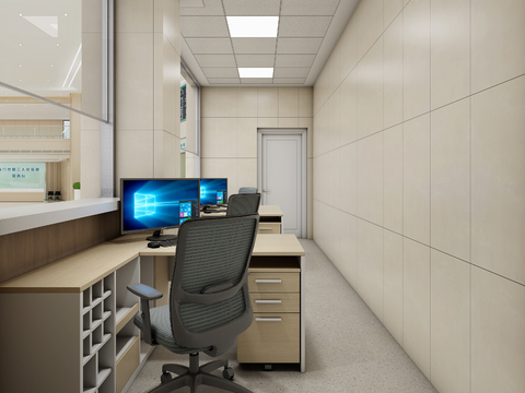  现代医院收费处3d模型 