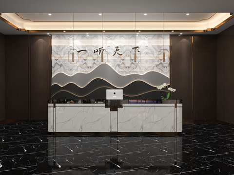  新中式 洗浴前台3d模型 