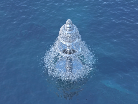  喷泉 涌泉 水景3d模型 
