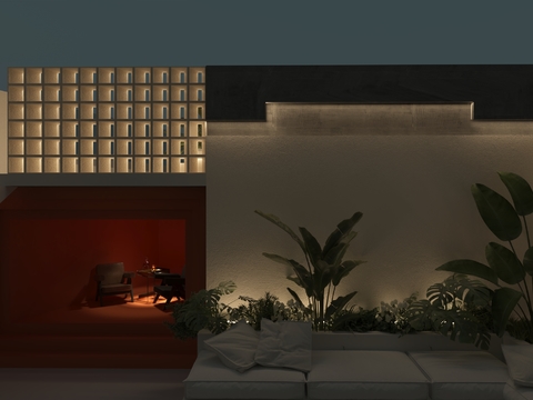  ins别墅庭院 庭院景观3d模型 