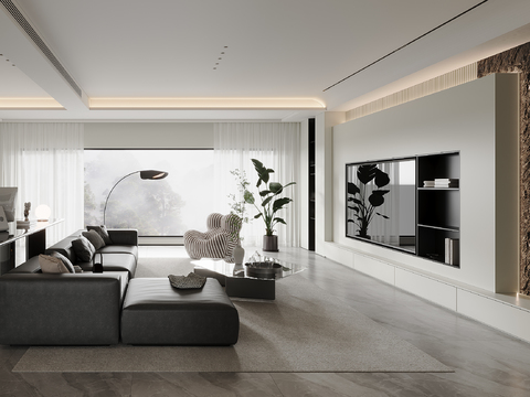  现代客餐厅3d模型 