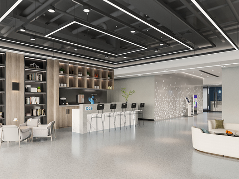  办公室 茶水间3d模型 