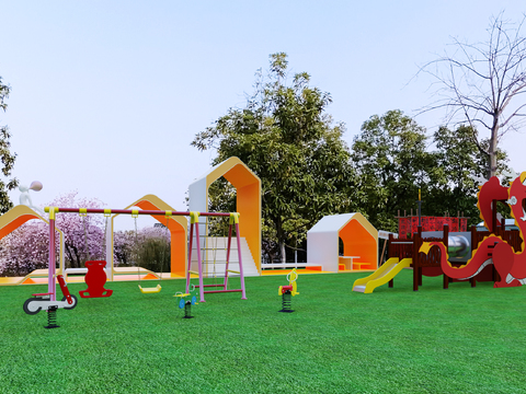  户外设备 儿童游乐区3d模型 