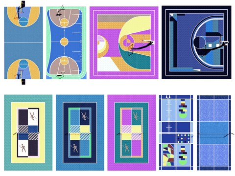  篮球场 活动场地3d模型 