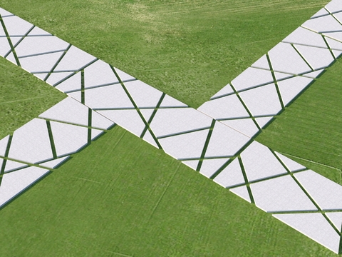  景观园路 汀步 公园汀步3d模型 