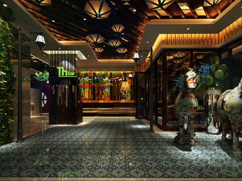  酒吧过道 走廊3d模型 