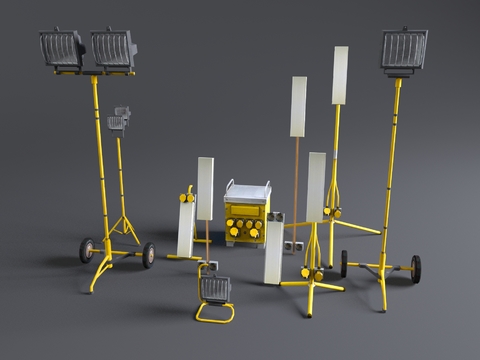  探照灯 工程灯 照明灯3d模型 