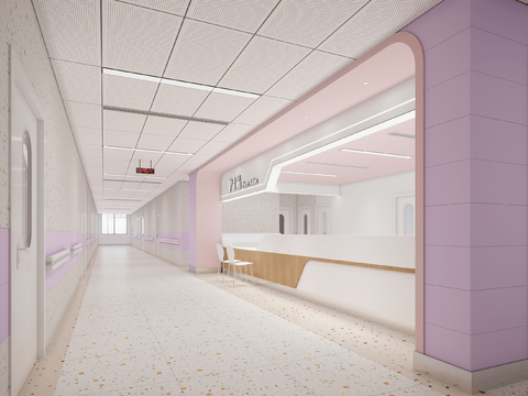  现代医院 护士站3d模型 