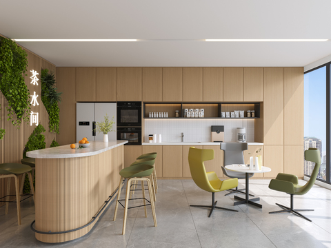  办公茶水间3d模型 