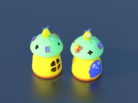  蘑菇房 游乐设备 电动玩具3d模型 