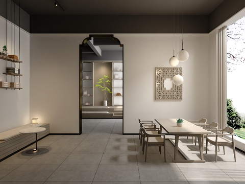  公共架空层 国学研讨区3d模型 