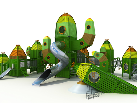  现代 游乐设备 游乐仙人掌3d模型 