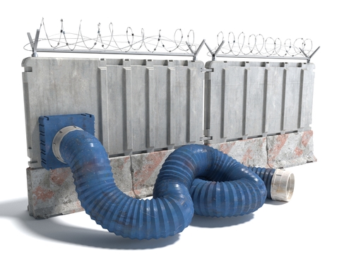  建筑外墙 管道 工业设备3d模型 