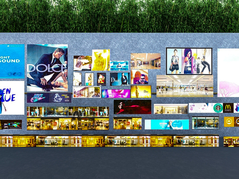  商业广告牌 招牌 商标 标志 标识3d模型 