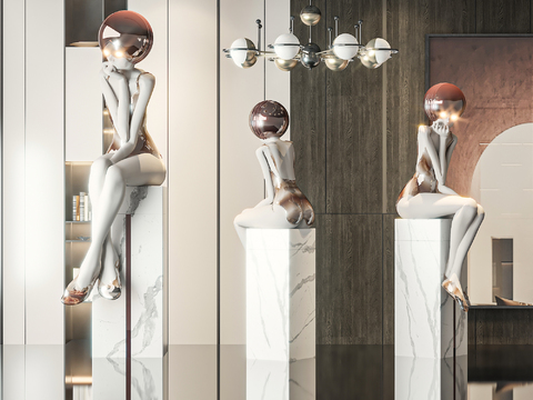  人体雕塑 人偶摆件3d模型 