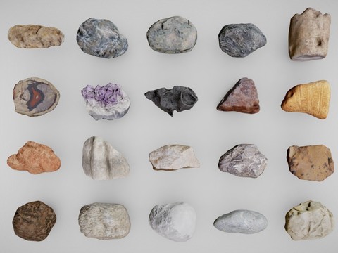  石头 景观石3d模型 