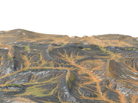  户外景观 山势 山脉 地形3d模型 