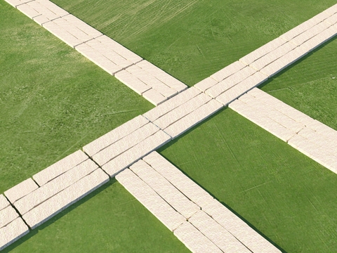  景观园路 汀步 公园汀步3d模型 