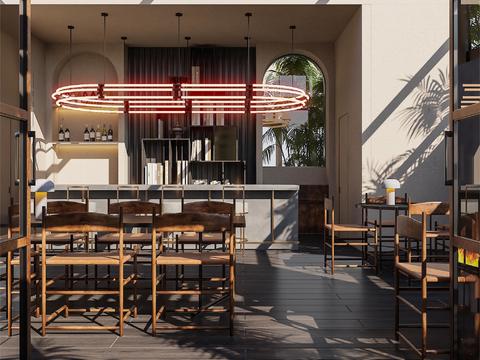  户外酒吧 酒馆3d模型 