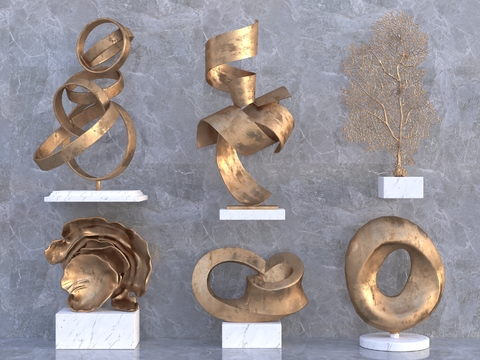  抽象雕塑 艺术摆件3d模型 