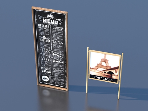  广告牌 店铺招牌3d模型 