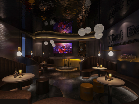  工业风酒吧 餐吧3d模型 