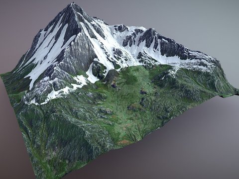  现代雪山 山脉3d模型 
