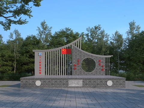  乡村大舞台 戏台3d模型 