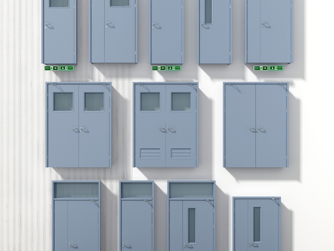  防火门 消防门 安全出口3d模型 