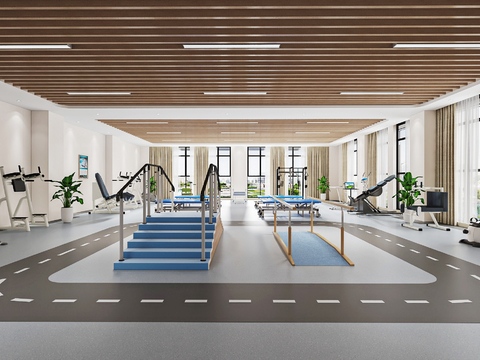  现代医院 康复训练室3d模型 