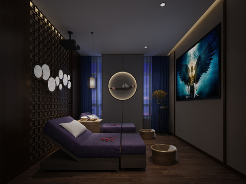  新中式足浴会所3d模型 
