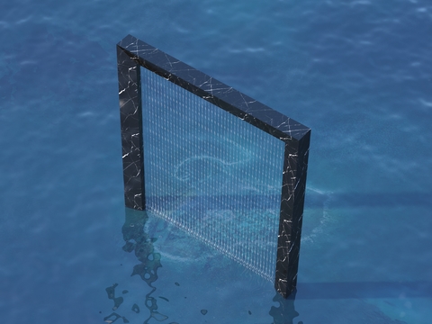  流水 小瀑布 水景3d模型 