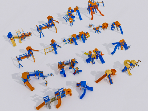  游乐器材 儿童滑梯3d模型 