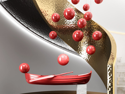  艺术装置 雕塑3d模型 