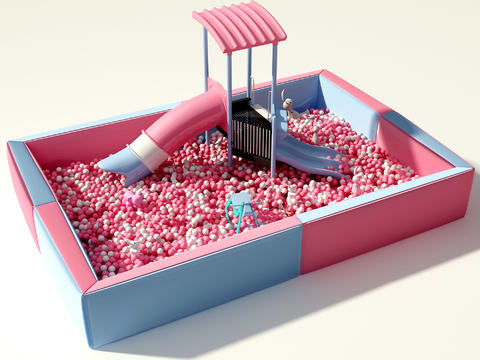  游乐设施 海洋池 滑梯3d模型 