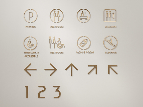  指示牌 导示牌 导视图标3d模型 