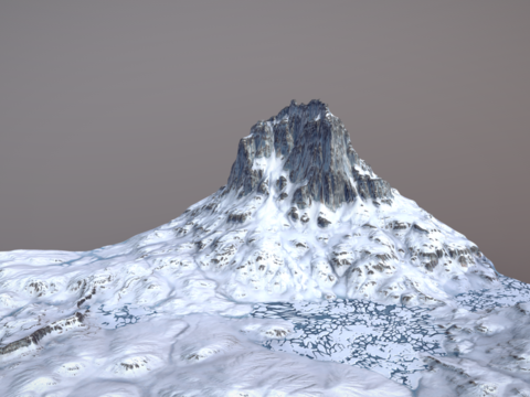  高原冰川 山脉 山峰3d模型 