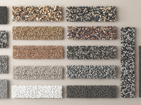  鹅卵石 石头 碎石子 水洗石3d模型 