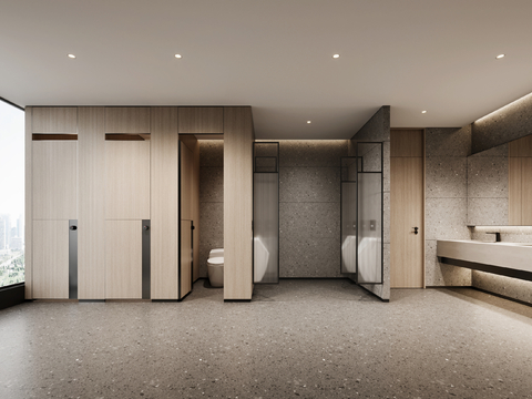  公共卫生间 公厕3d模型 