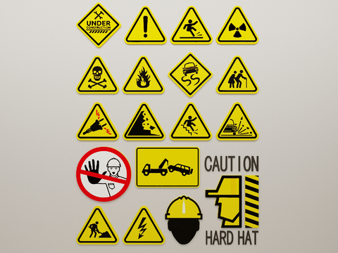  公共指示牌 转向牌 禁停牌3d模型 