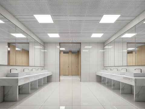  公共卫生间3d模型 