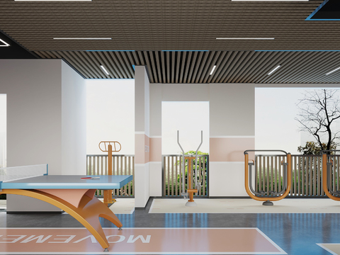  乒乓球室3d模型 