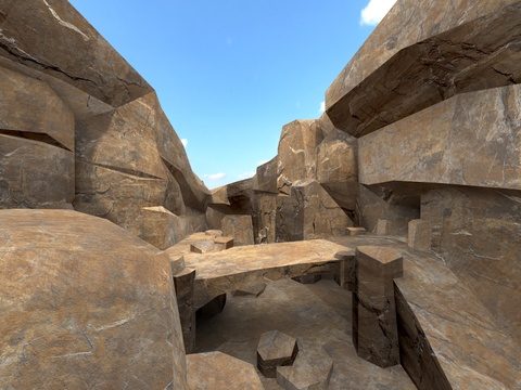  岩石层景观3d模型 