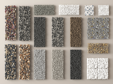  鹅卵石 石头 碎石子 水洗石3d模型 