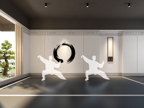  公共架空层 太极区3d模型 