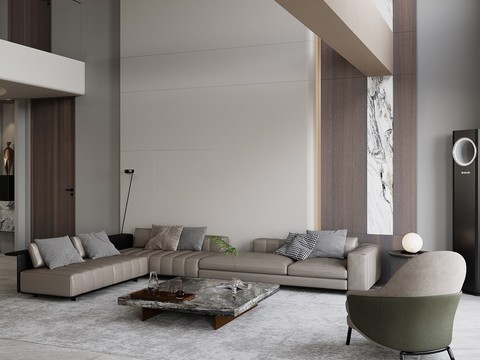  别墅客厅 别墅大堂3d模型 